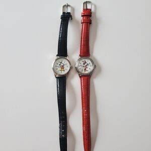Mickey And Minnie Mouse Analog Watches For Kids.
